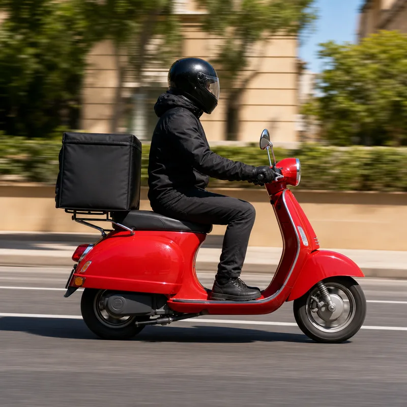 A rider heading out with an order